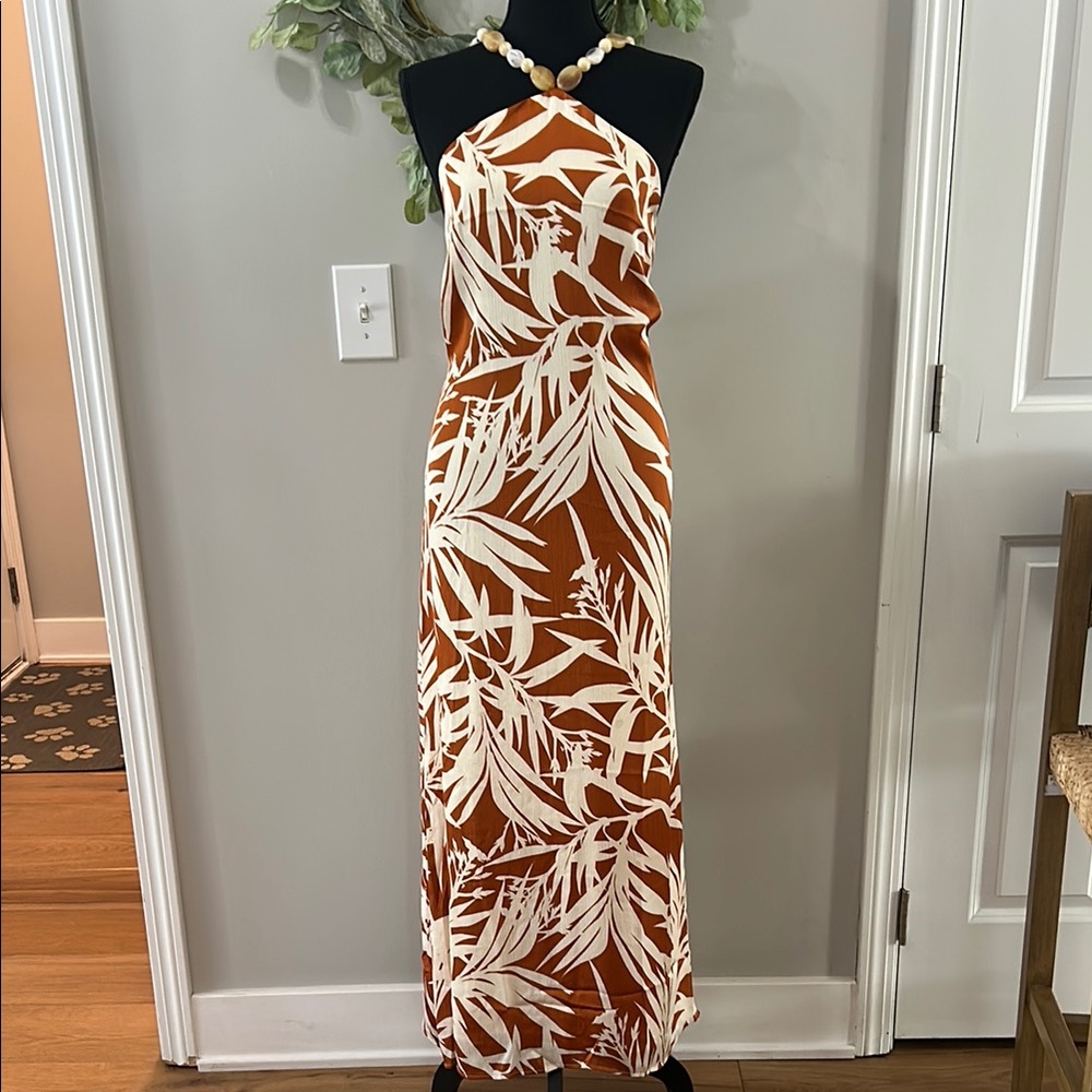 Tuckernuck Brown and White Maxi Dress